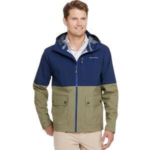 Vineyard Vines Old Port Jacket Hoodie Small Spanish Moss Two Tone Navy Green